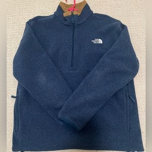 North Face jackets. Size: L. Blue. Brown.